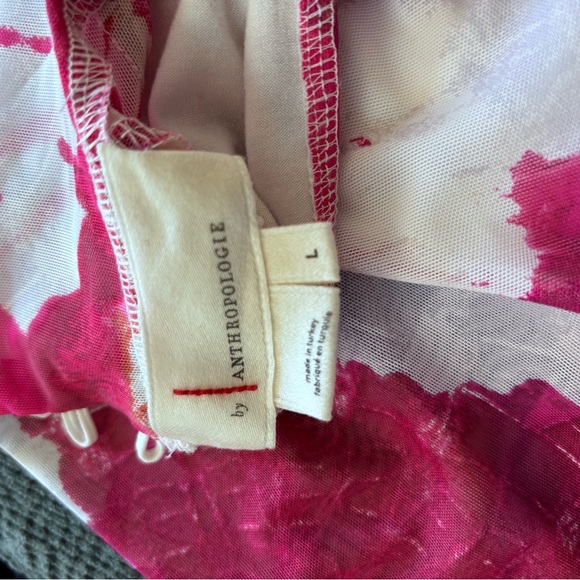 Anthropologie Pink and White Tie-Dye Long Sleeve Midi Dress - Picture 3 of 3